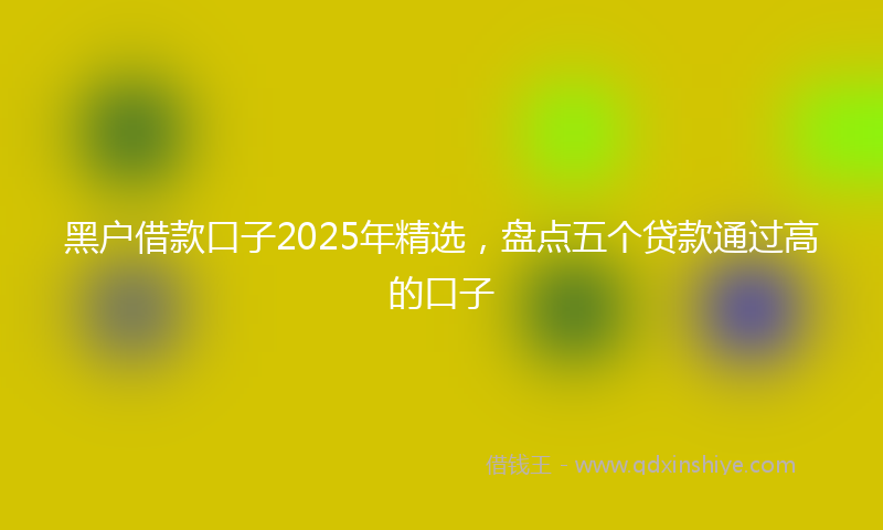黑户借款口子2025年精选，盘点五个贷款通过高的口子
