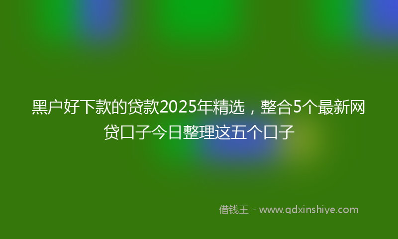 黑户好下款的贷款2025年精选，整合5个最新网贷口子今日整理这五个口子