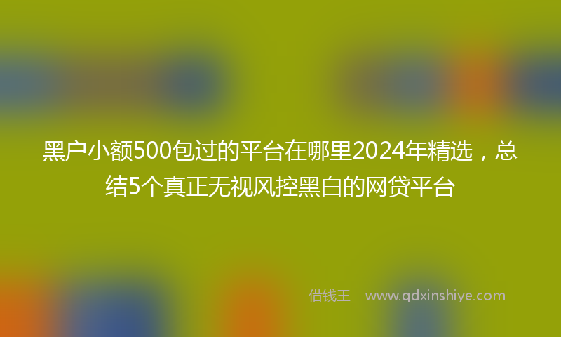 黑户小额500包过的平台在哪里2024年精选，总结5个真正无视风控黑白的网贷平台