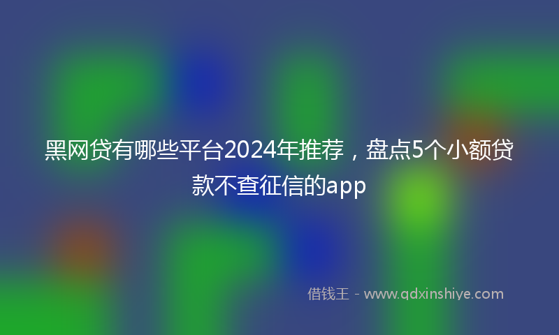 黑网贷有哪些平台2024年推荐，盘点5个小额贷款不查征信的app