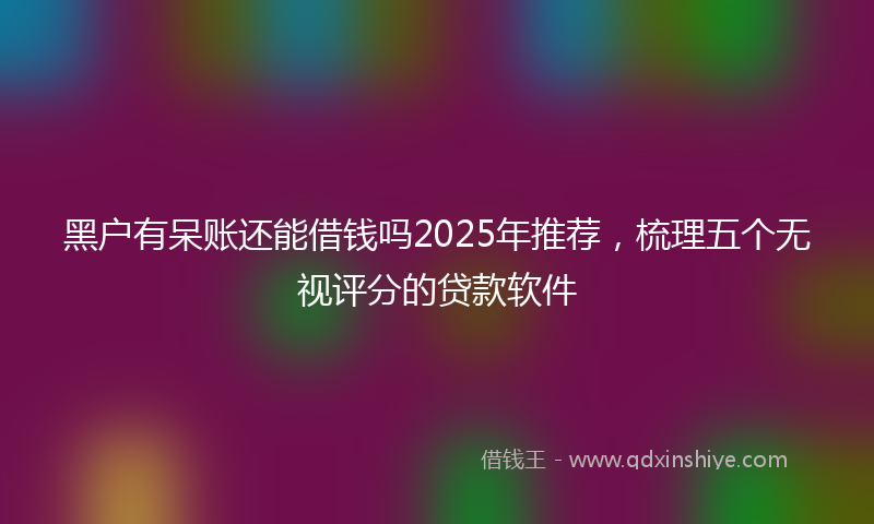 黑户有呆账还能借钱吗2025年推荐，梳理五个无视评分的贷款软件