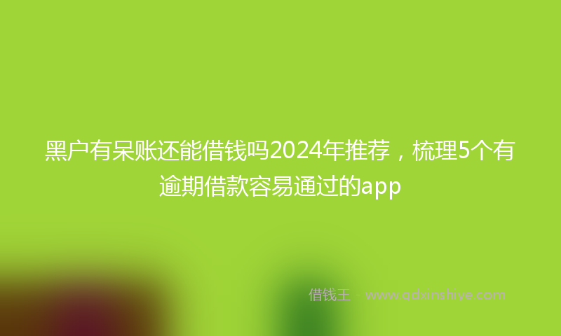 黑户有呆账还能借钱吗2024年推荐，梳理5个有逾期借款容易通过的app