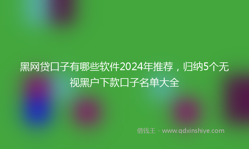 黑网贷口子有哪些软件2024年推荐，归纳5个无视黑户下款口子名单大全