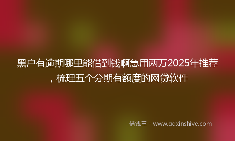 黑户有逾期哪里能借到钱啊急用两万2025年推荐，梳理五个分期有额度的网贷软件