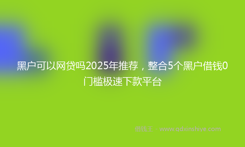 黑户可以网贷吗2025年推荐，整合5个黑户借钱0门槛极速下款平台