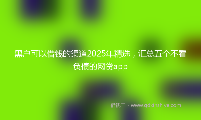 黑户可以借钱的渠道2025年精选，汇总五个不看负债的网贷app