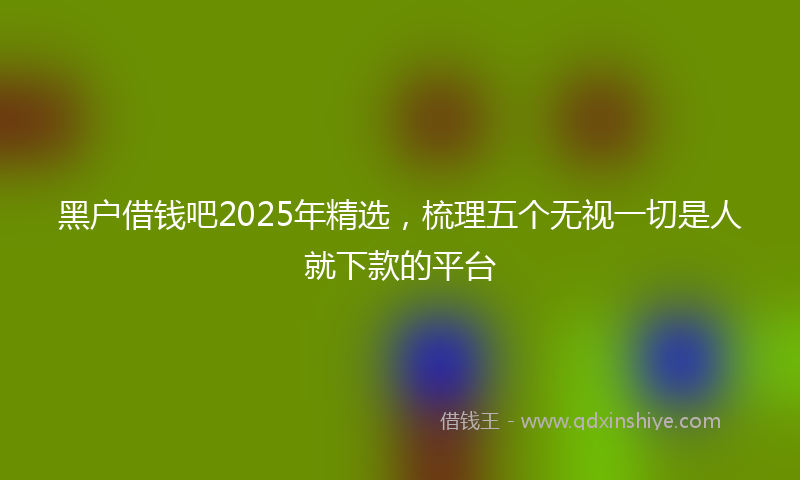 黑户借钱吧2025年精选，梳理五个无视一切是人就下款的平台