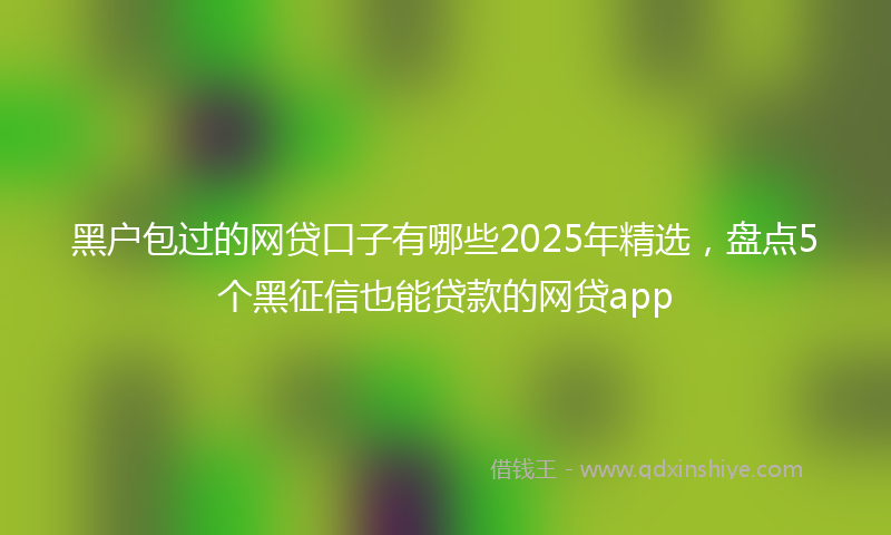 黑户包过的网贷口子有哪些2025年精选，盘点5个黑征信也能贷款的网贷app