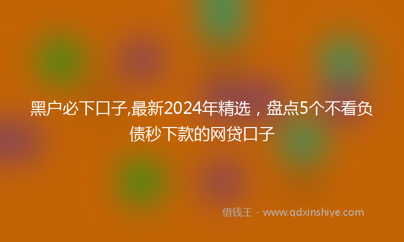 黑户必下口子,最新2024年精选，盘点5个不看负债秒下款的网贷口子