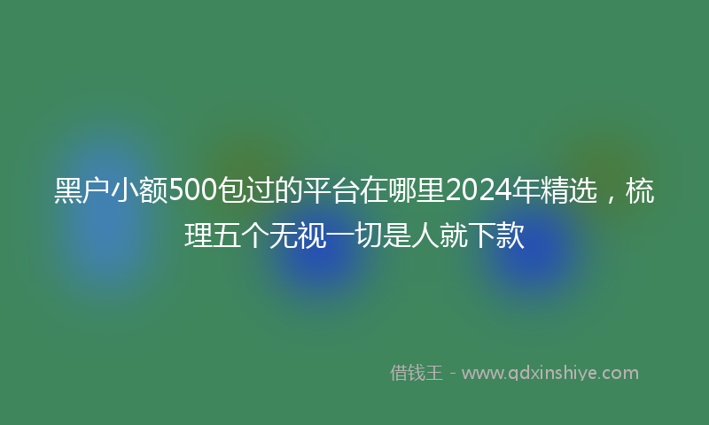黑户小额500包过的平台在哪里2024年精选，梳理五个无视一切是人就下款