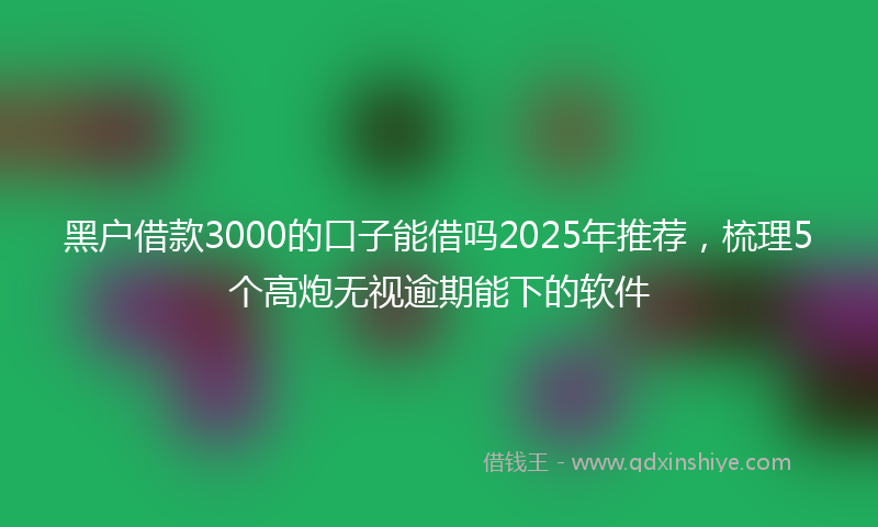 黑户借款3000的口子能借吗2025年推荐，梳理5个高炮无视逾期能下的软件