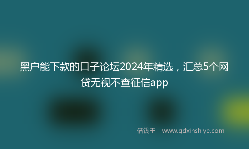 黑户能下款的口子论坛2024年精选，汇总5个网贷无视不查征信app