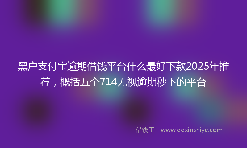 黑户支付宝逾期借钱平台什么最好下款2025年推荐，概括五个714无视逾期秒下的平台