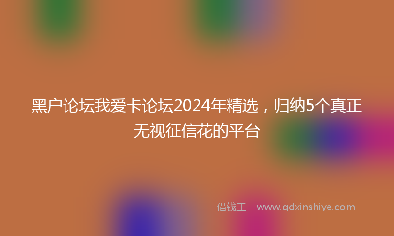 黑户论坛我爱卡论坛2024年精选，归纳5个真正无视征信花的平台