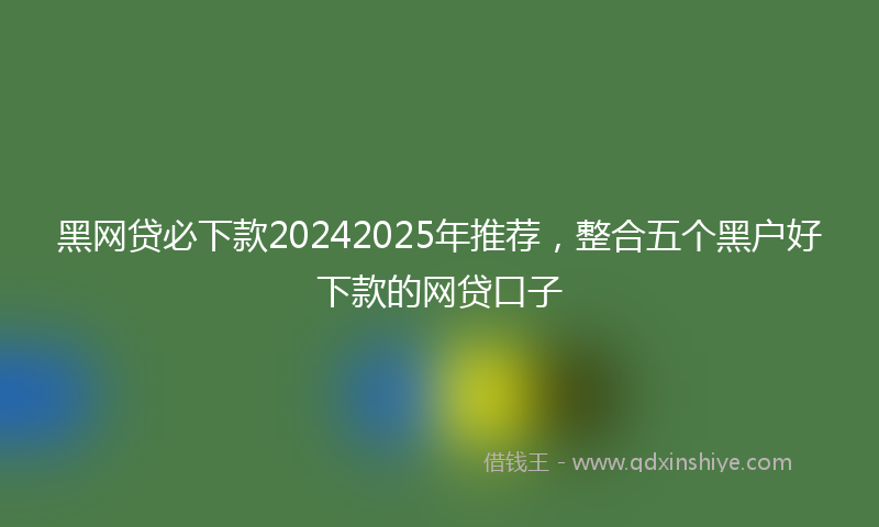 黑网贷必下款20242025年推荐，整合五个黑户好下款的网贷口子