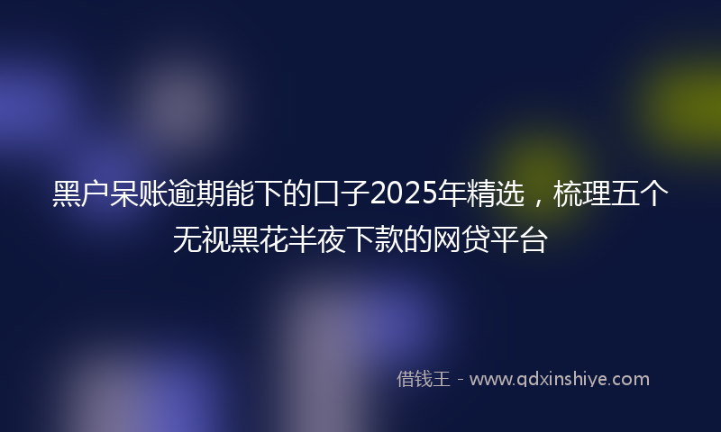 黑户呆账逾期能下的口子2025年精选，梳理五个无视黑花半夜下款的网贷平台