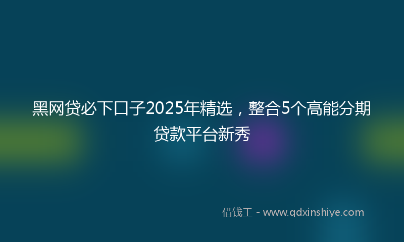 黑网贷必下口子2025年精选，整合5个高能分期贷款平台新秀