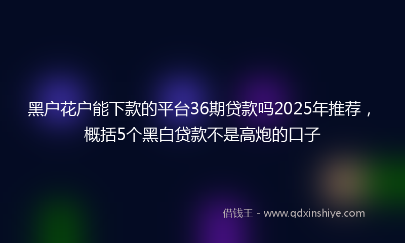 黑户花户能下款的平台36期贷款吗2025年推荐，概括5个黑白贷款不是高炮的口子