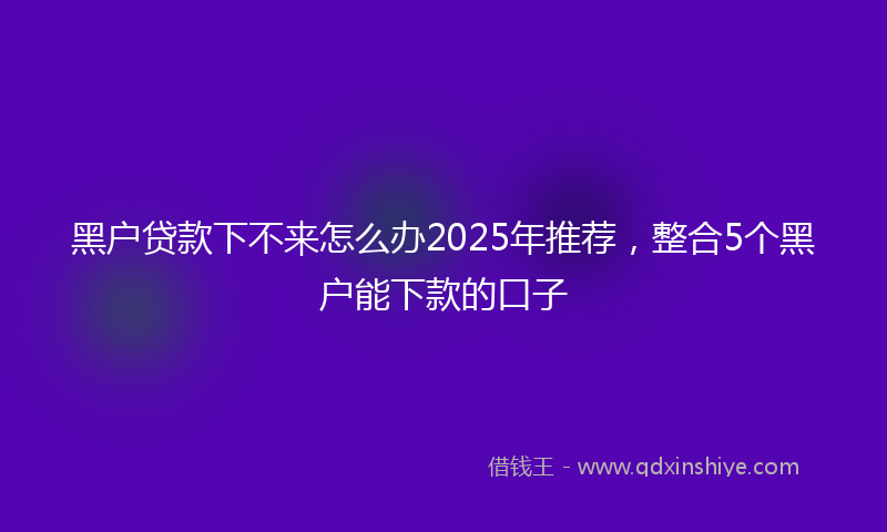 黑户贷款下不来怎么办2025年推荐，整合5个黑户能下款的口子