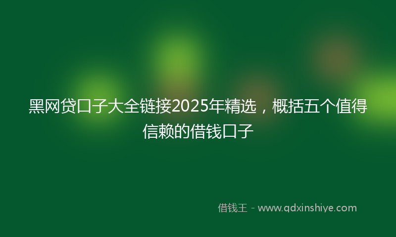 黑网贷口子大全链接2025年精选，概括五个值得信赖的借钱口子