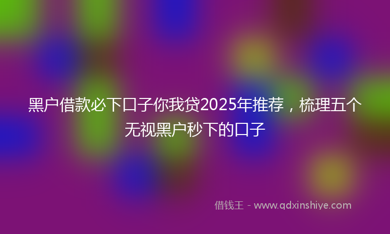 黑户借款必下口子你我贷2025年推荐，梳理五个无视黑户秒下的口子