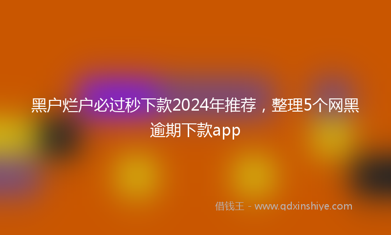 黑户烂户必过秒下款2024年推荐，整理5个网黑逾期下款app