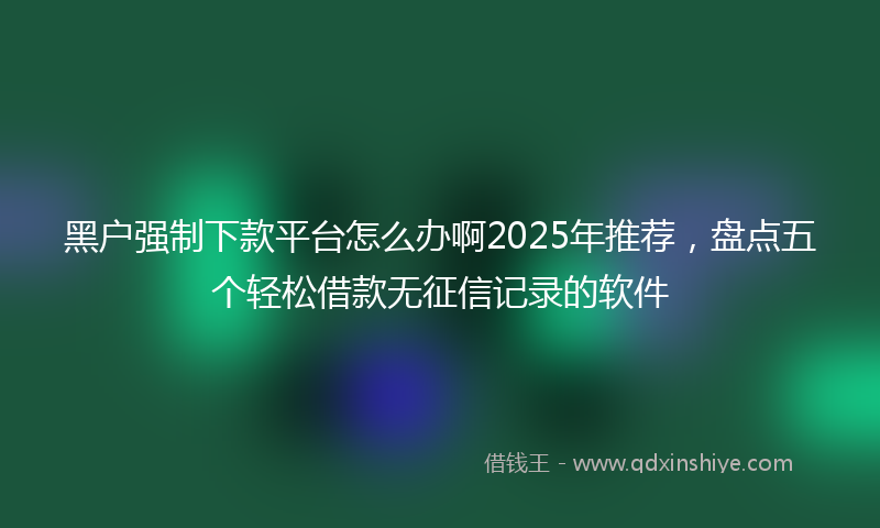 黑户强制下款平台怎么办啊2025年推荐，盘点五个轻松借款无征信记录的软件