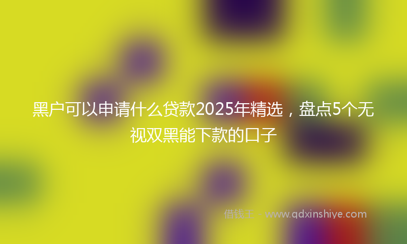 黑户可以申请什么贷款2025年精选，盘点5个无视双黑能下款的口子