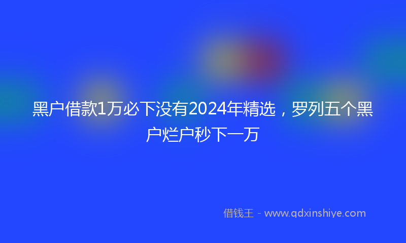 黑户借款1万必下没有2024年精选，罗列五个黑户烂户秒下一万