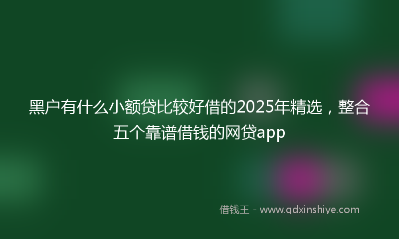 黑户有什么小额贷比较好借的2025年精选，整合五个靠谱借钱的网贷app