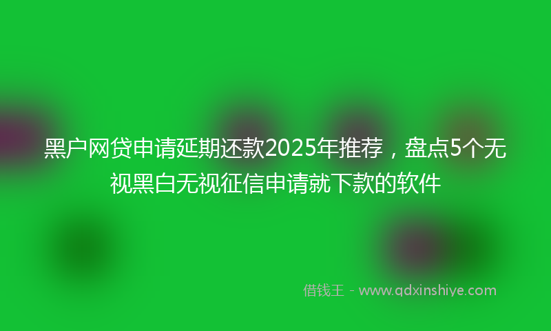 黑户网贷申请延期还款2025年推荐，盘点5个无视黑白无视征信申请就下款的软件