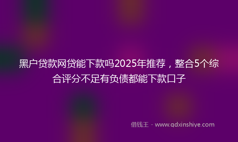 黑户贷款网贷能下款吗2025年推荐，整合5个综合评分不足有负债都能下款口子