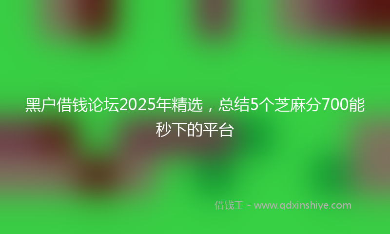 黑户借钱论坛2025年精选，总结5个芝麻分700能秒下的平台