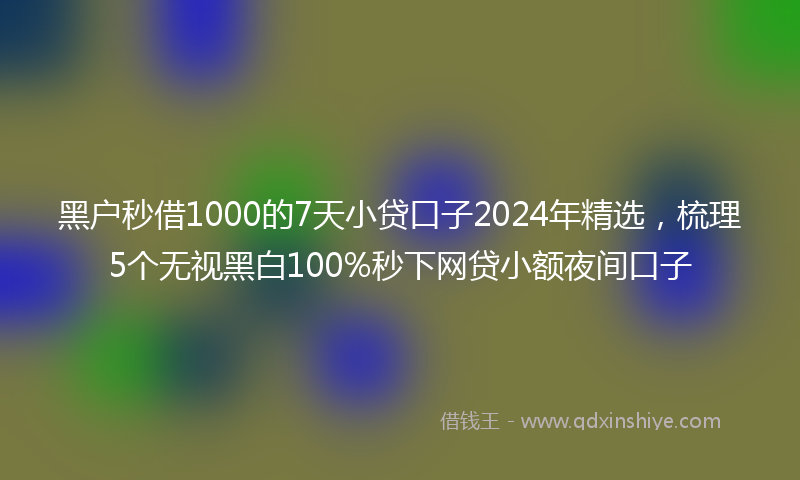 黑户秒借1000的7天小贷口子2024年精选，梳理5个无视黑白100%秒下网贷小额夜间口子