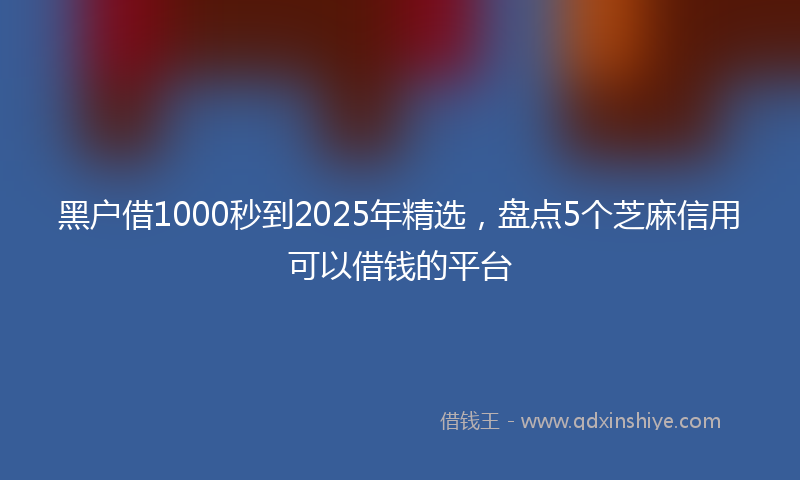 黑户借1000秒到2025年精选，盘点5个芝麻信用可以借钱的平台