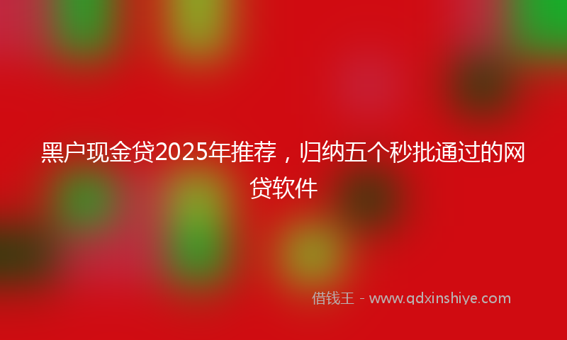 黑户现金贷2025年推荐，归纳五个秒批通过的网贷软件