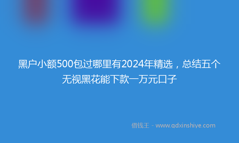 黑户小额500包过哪里有2024年精选，总结五个无视黑花能下款一万元口子