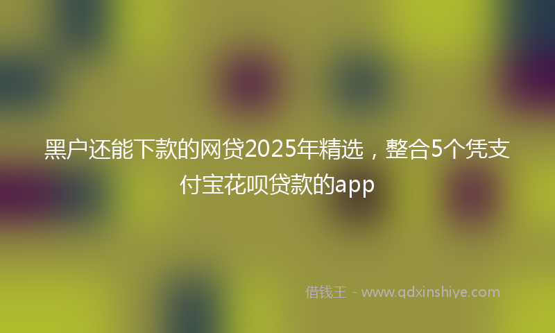 黑户还能下款的网贷2025年精选，整合5个凭支付宝花呗贷款的app