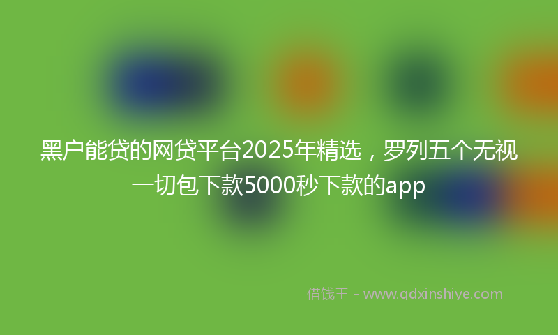 黑户能贷的网贷平台2025年精选，罗列五个无视一切包下款5000秒下款的app