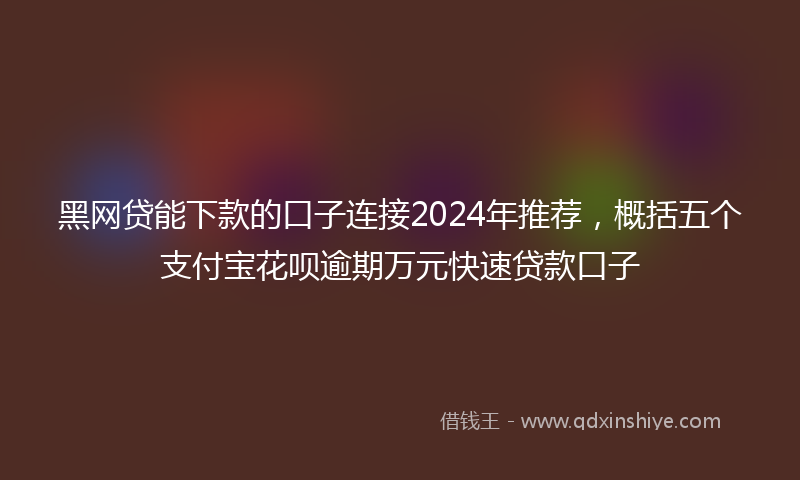黑网贷能下款的口子连接2024年推荐，概括五个支付宝花呗逾期万元快速贷款口子