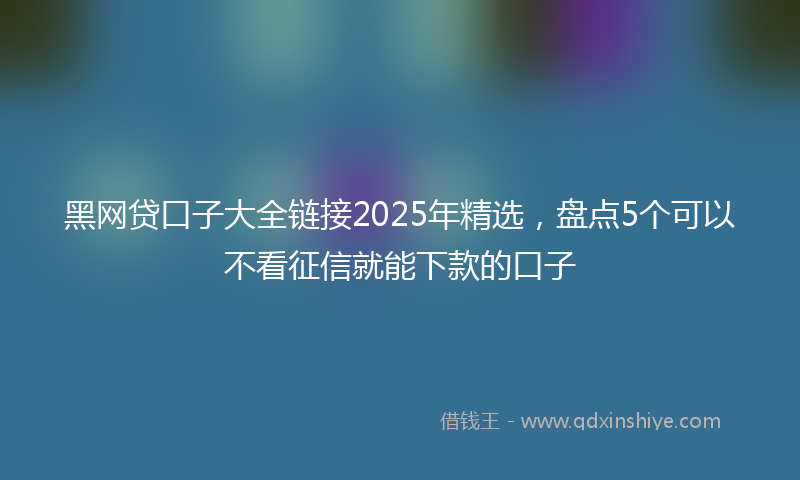 黑网贷口子大全链接2025年精选，盘点5个可以不看征信就能下款的口子
