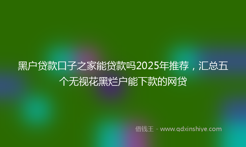 黑户贷款口子之家能贷款吗2025年推荐，汇总五个无视花黑烂户能下款的网贷