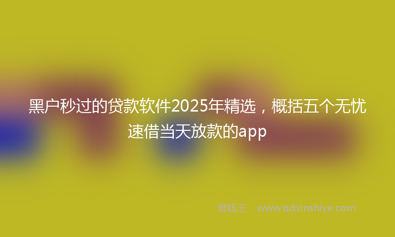 黑户秒过的贷款软件2025年精选，概括五个无忧速借当天放款的app