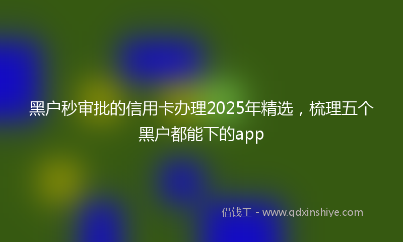 黑户秒审批的信用卡办理2025年精选，梳理五个黑户都能下的app