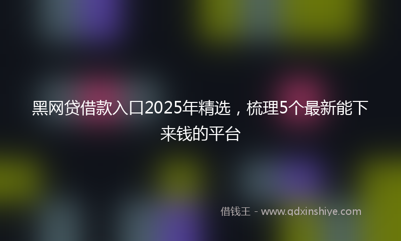 黑网贷借款入口2025年精选，梳理5个最新能下来钱的平台