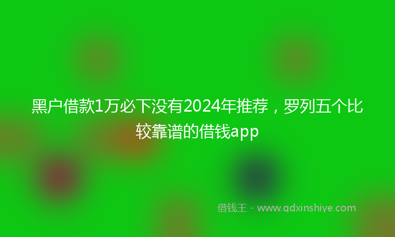 黑户借款1万必下没有2024年推荐，罗列五个比较靠谱的借钱app