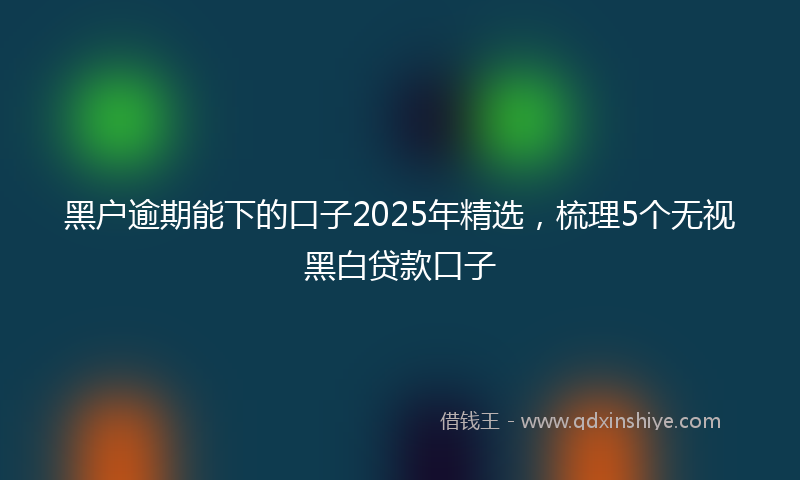 黑户逾期能下的口子2025年精选，梳理5个无视黑白贷款口子