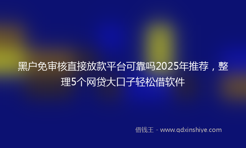 黑户免审核直接放款平台可靠吗2025年推荐，整理5个网贷大口子轻松借软件