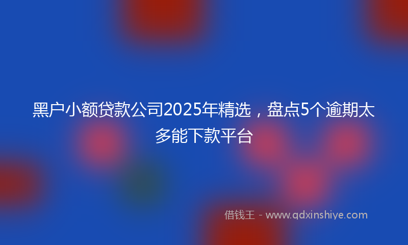 黑户小额贷款公司2025年精选，盘点5个逾期太多能下款平台