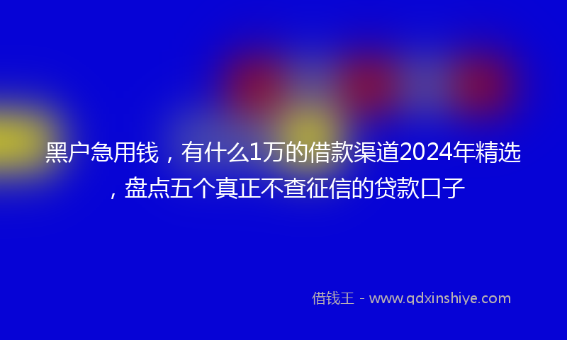 黑户急用钱，有什么1万的借款渠道2024年精选，盘点五个真正不查征信的贷款口子